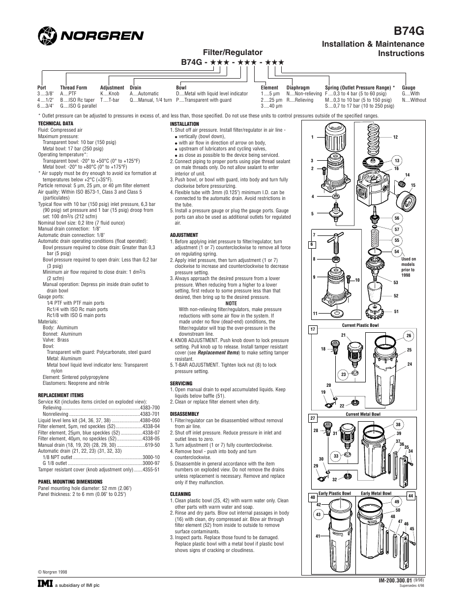 Norgren B74G Series Installation Instructions User Manual | 2 pages