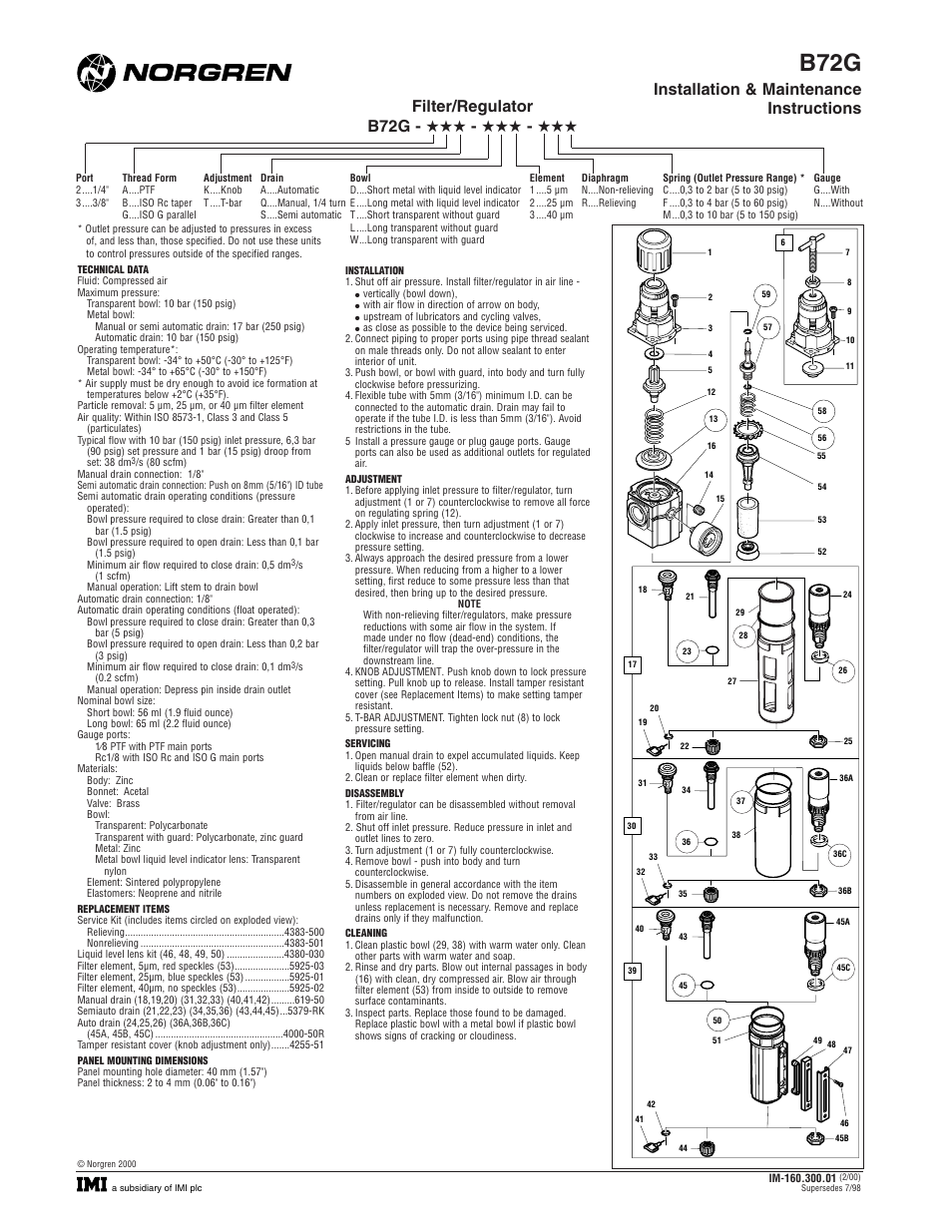 Norgren B72G Series Installation Instructions User Manual | 2 pages