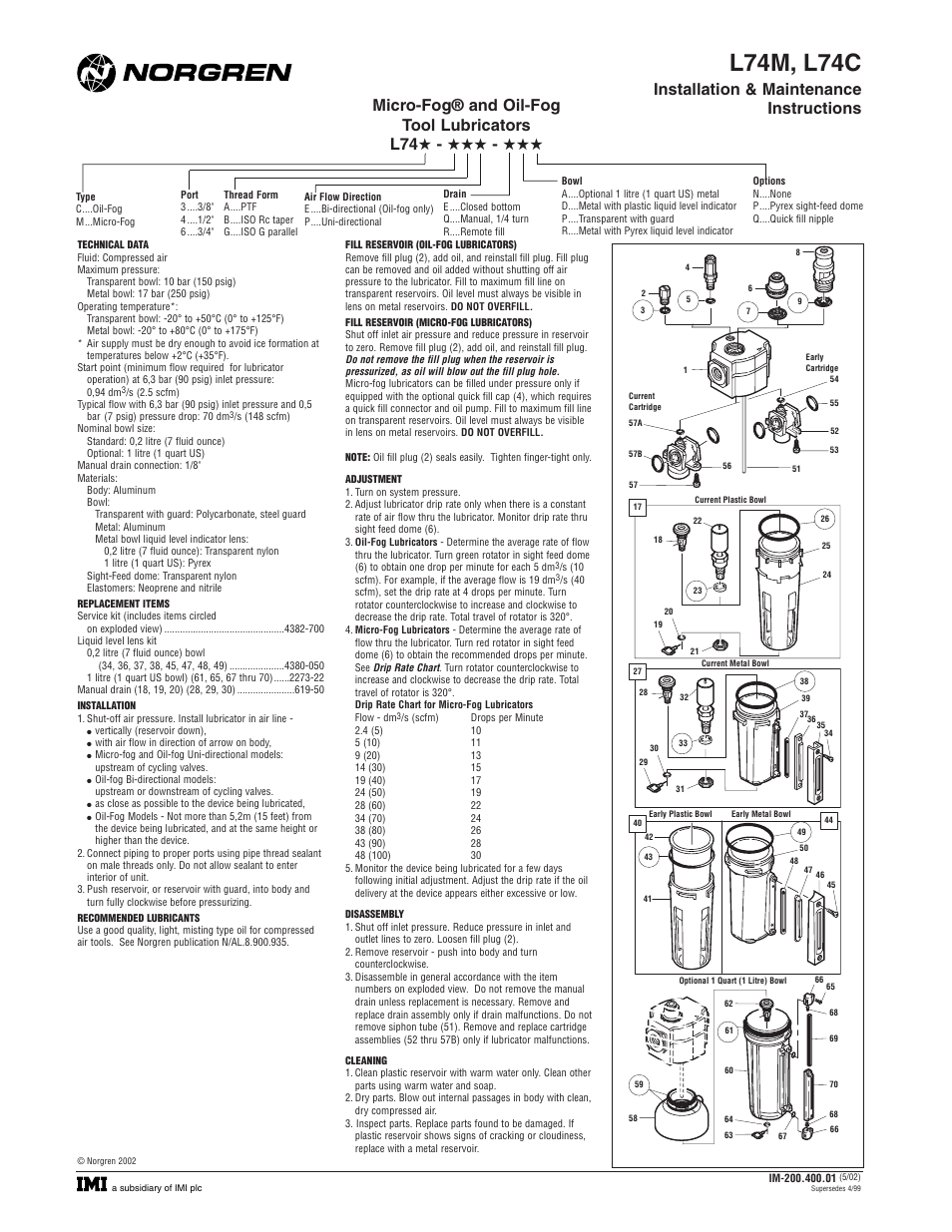 Norgren L74C Series User Manual | 2 pages