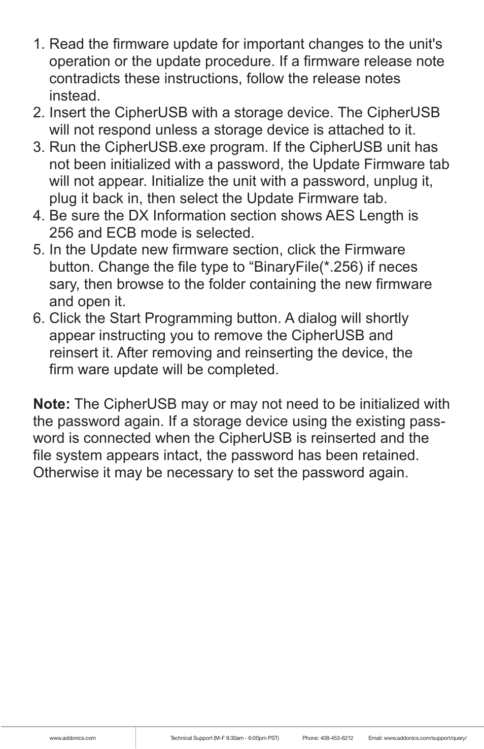 Addonics Technologies CIPHERUSB CA256USB User Manual | Page 5 / 6