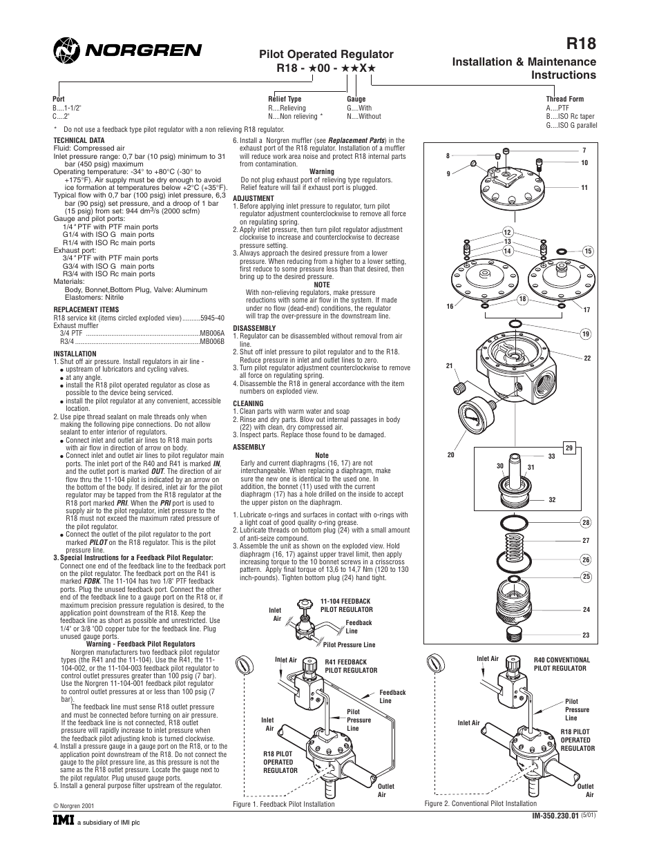 Norgren R18 Series User Manual | 2 pages