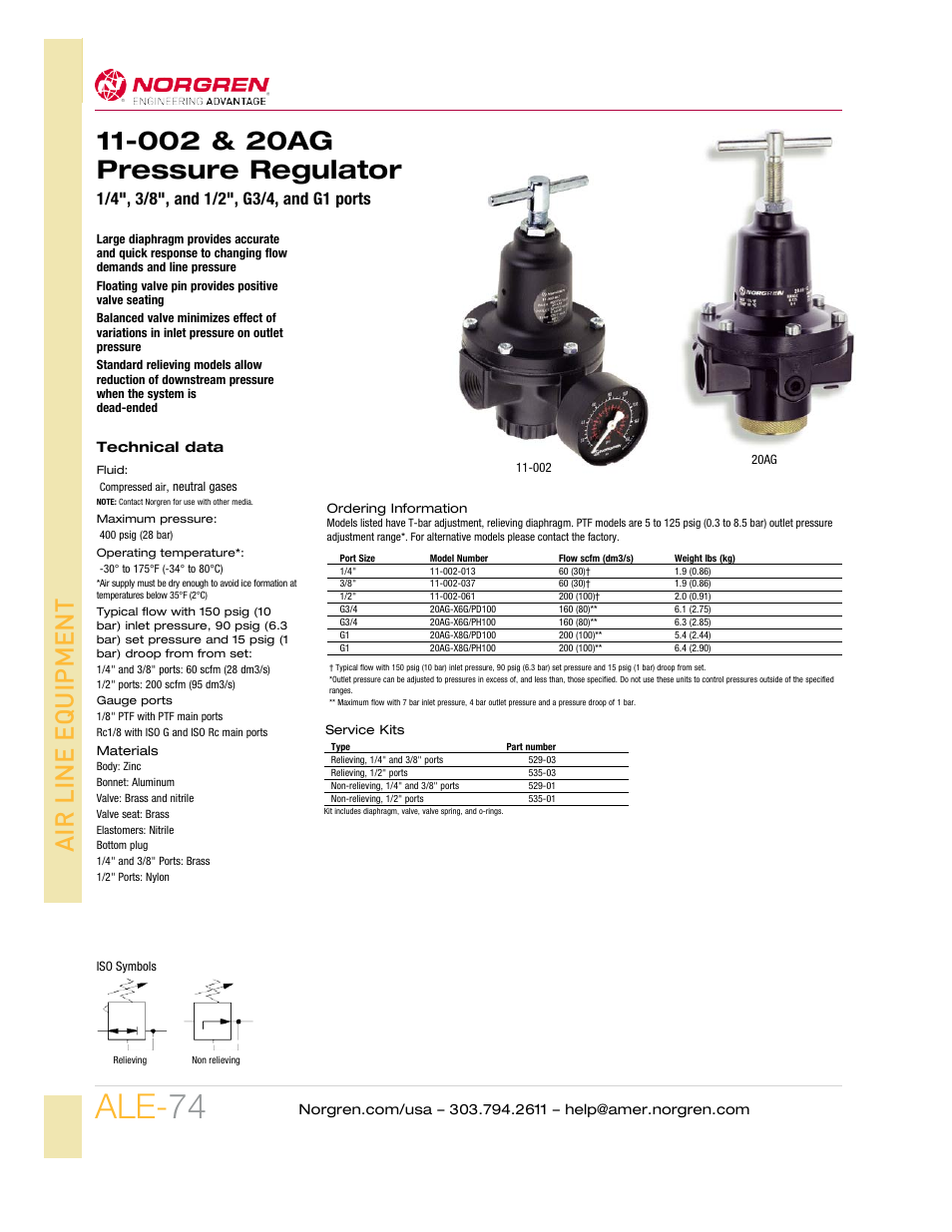 Norgren 20AG Series User Manual | 2 pages