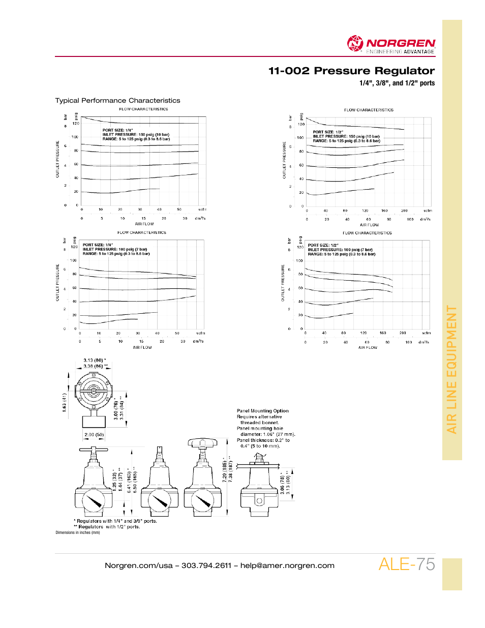 Ale- 75, Air line equipment | Norgren 20AG Series User Manual | Page 2 / 2