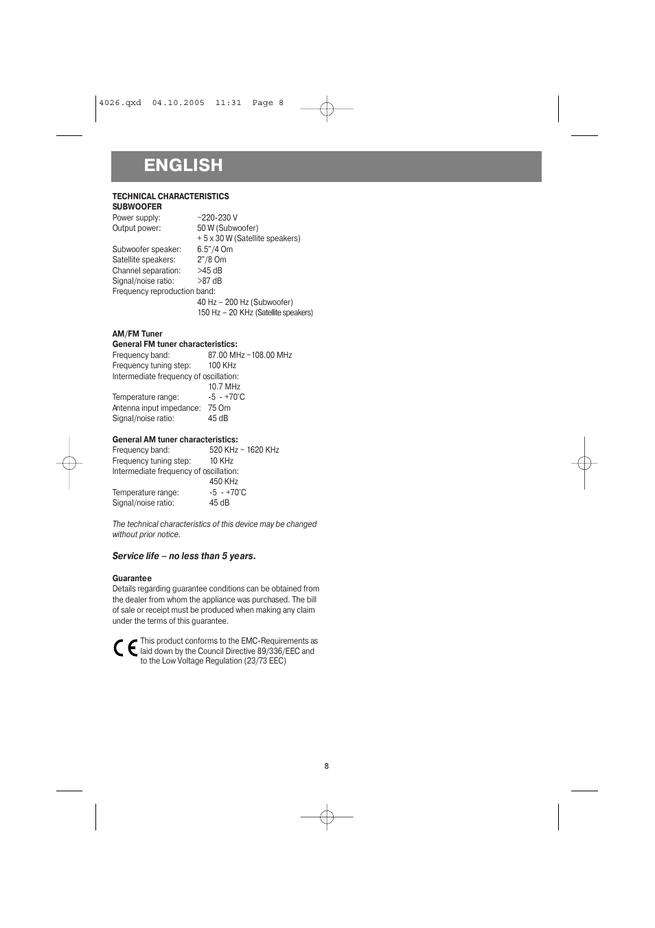 English | Vitek VT-4036 BN User Manual | Page 8 / 24