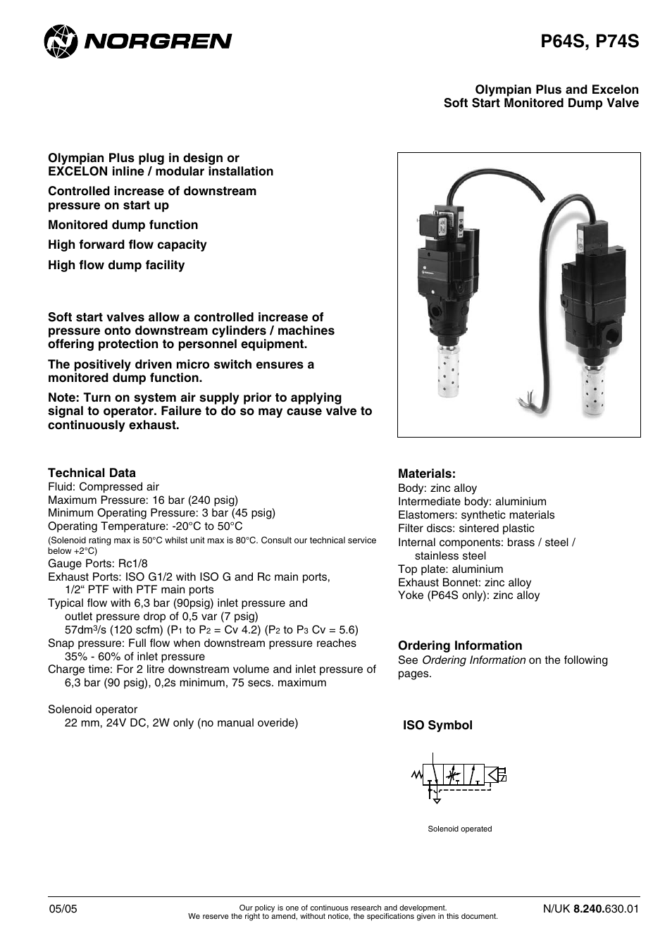 Norgren P74S Series User Manual | 4 pages