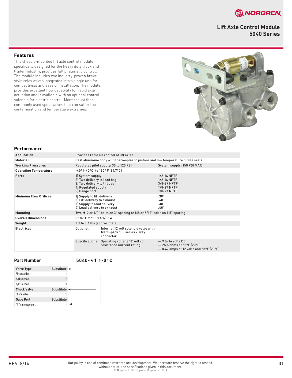 Norgren 5040 Series User Manual | 2 pages