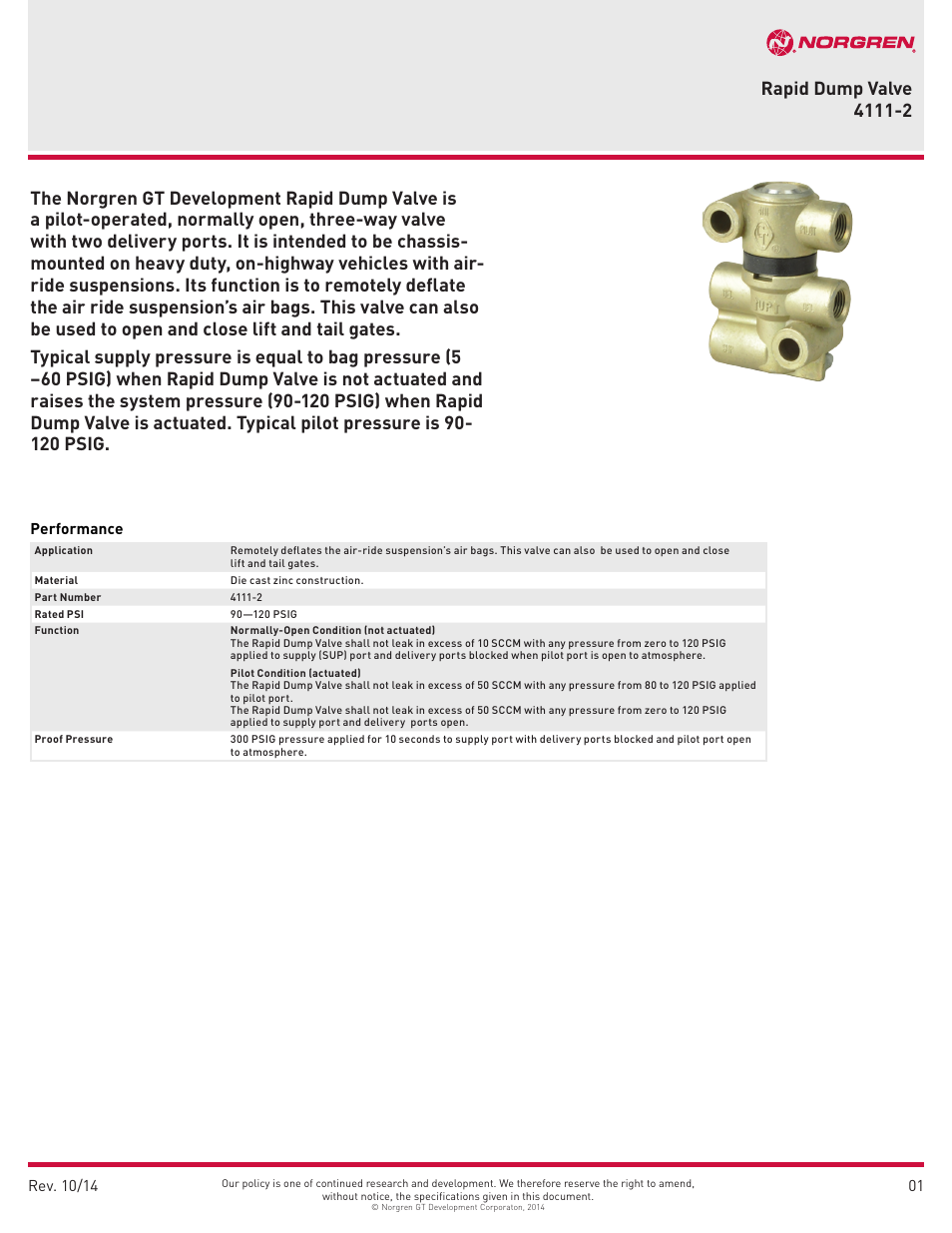 Norgren 4111 Series User Manual | 2 pages