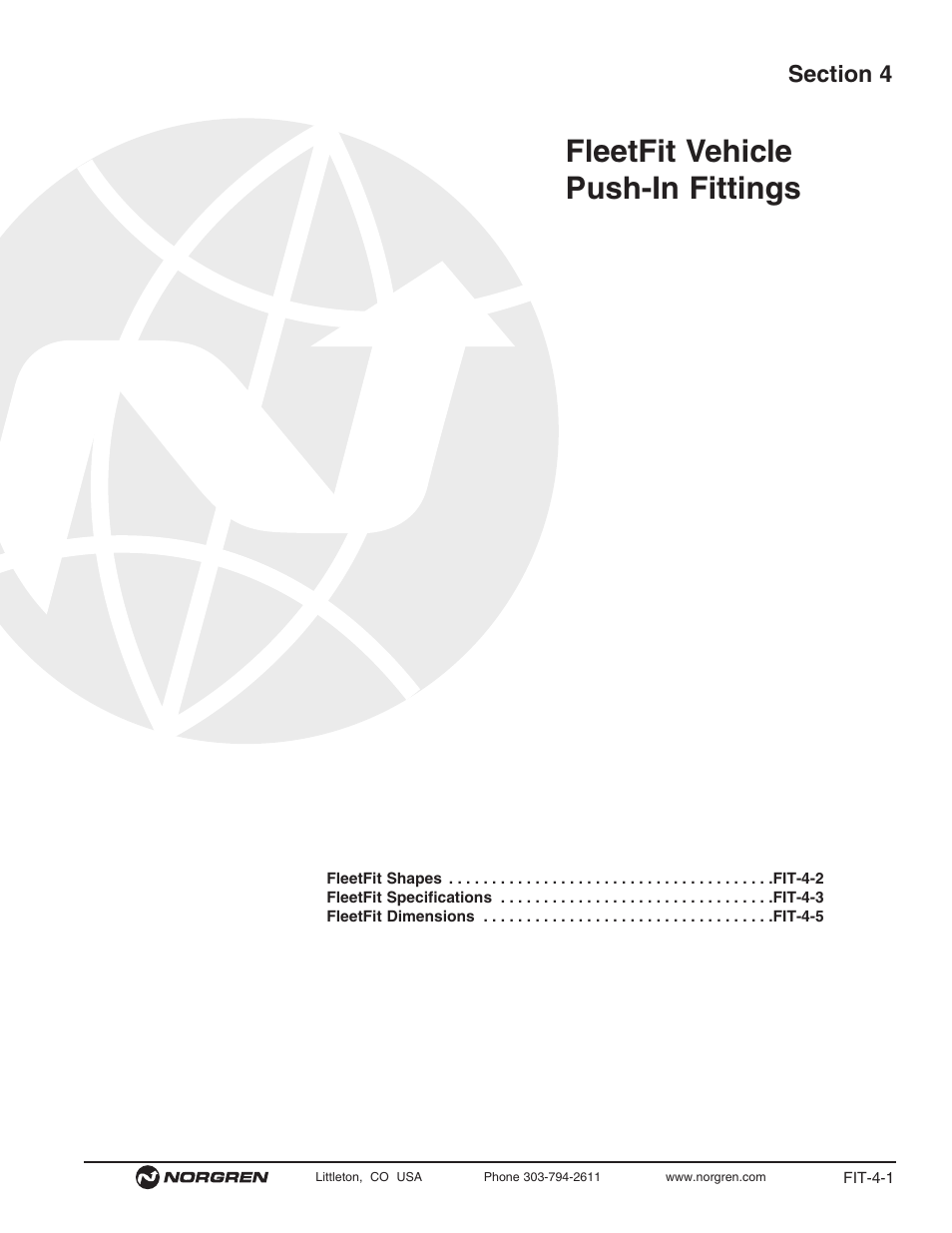 Norgren FleetFit - Vehicle Push-In Fittings User Manual | 22 pages
