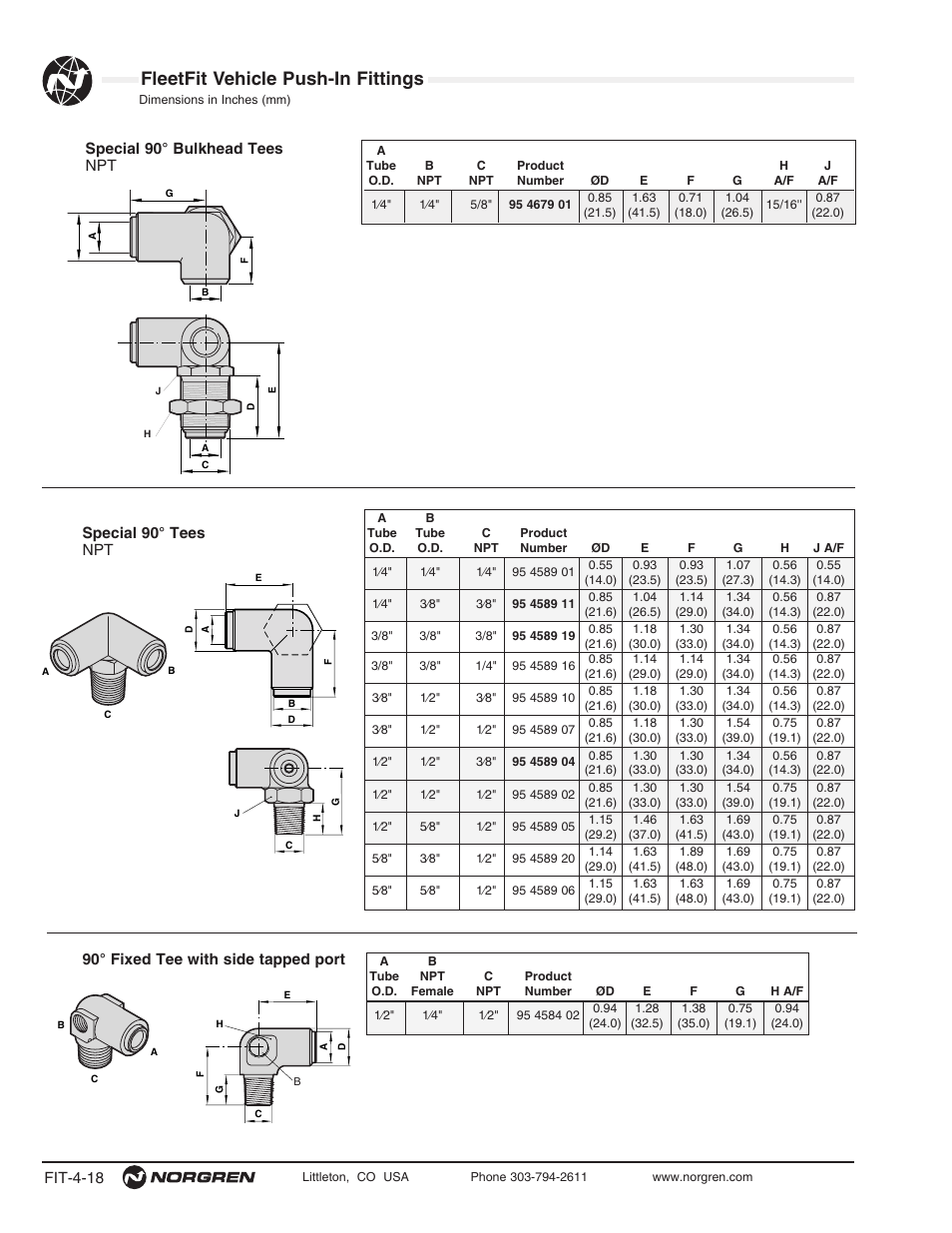Fleetfit vehicle push-in fittings | Norgren FleetFit - Vehicle Push-In Fittings User Manual | Page 18 / 22
