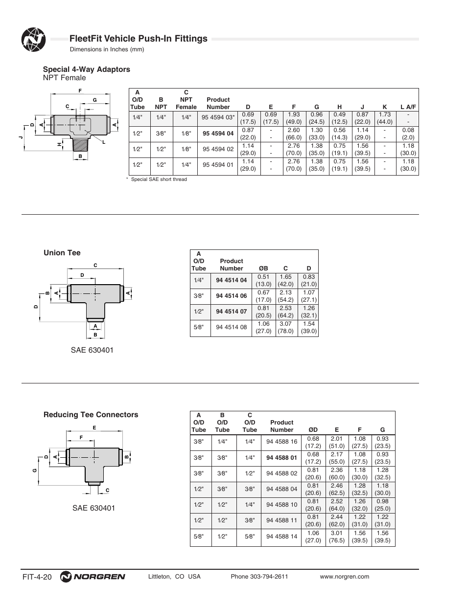 Fleetfit vehicle push-in fittings | Norgren FleetFit - Vehicle Push-In Fittings User Manual | Page 20 / 22