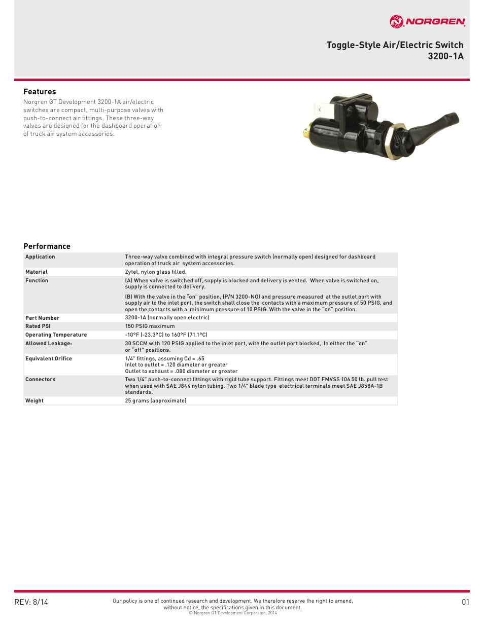 Norgren 3200-1A User Manual | 2 pages