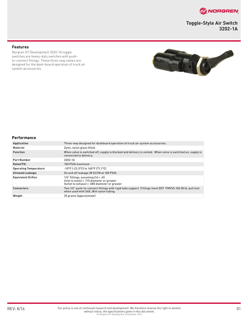 Norgren 3202-1A User Manual | 2 pages