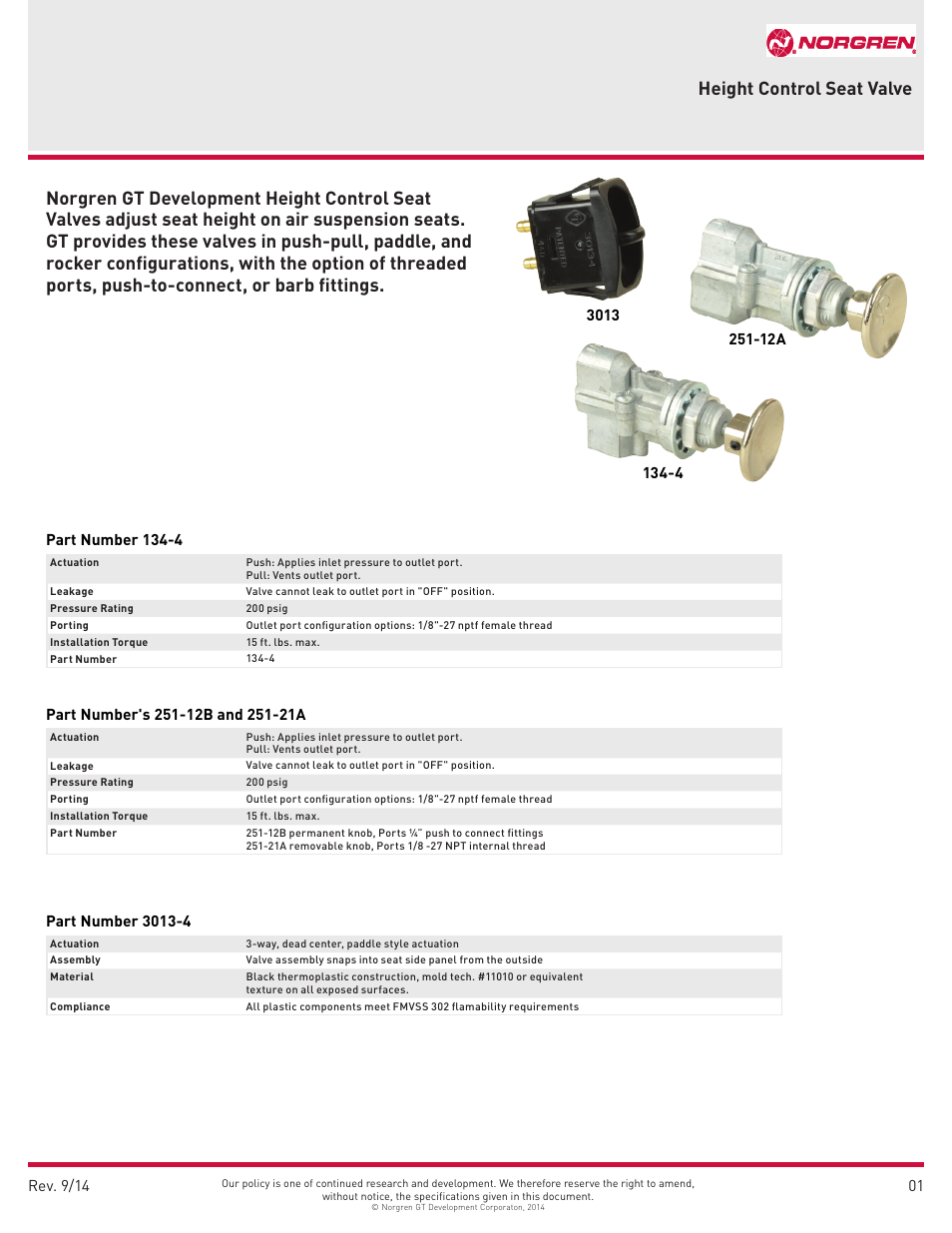 Norgren 134-4 User Manual | 2 pages