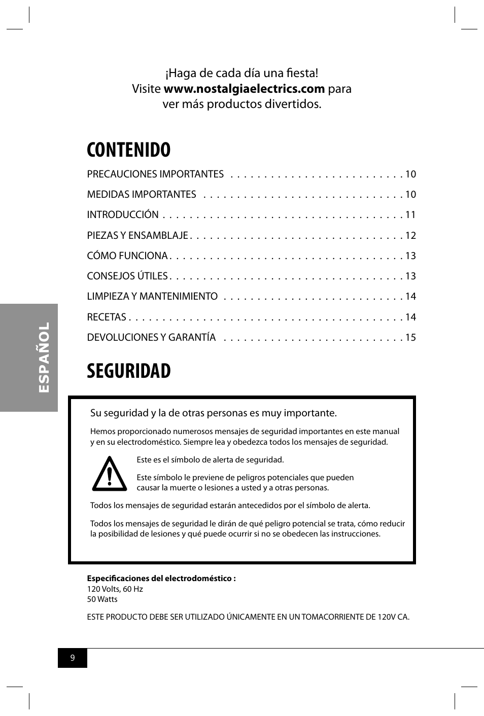 Nostalgia Electrics RISM900 RETRO RED User Manual | Page 11 / 24