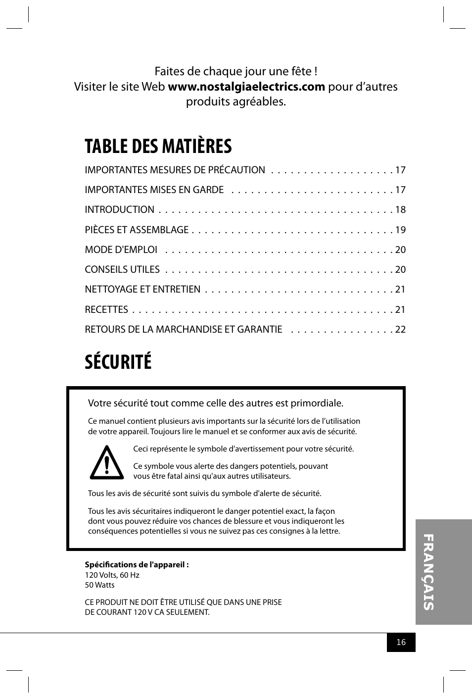 Nostalgia Electrics RISM900 RETRO RED User Manual | Page 18 / 24