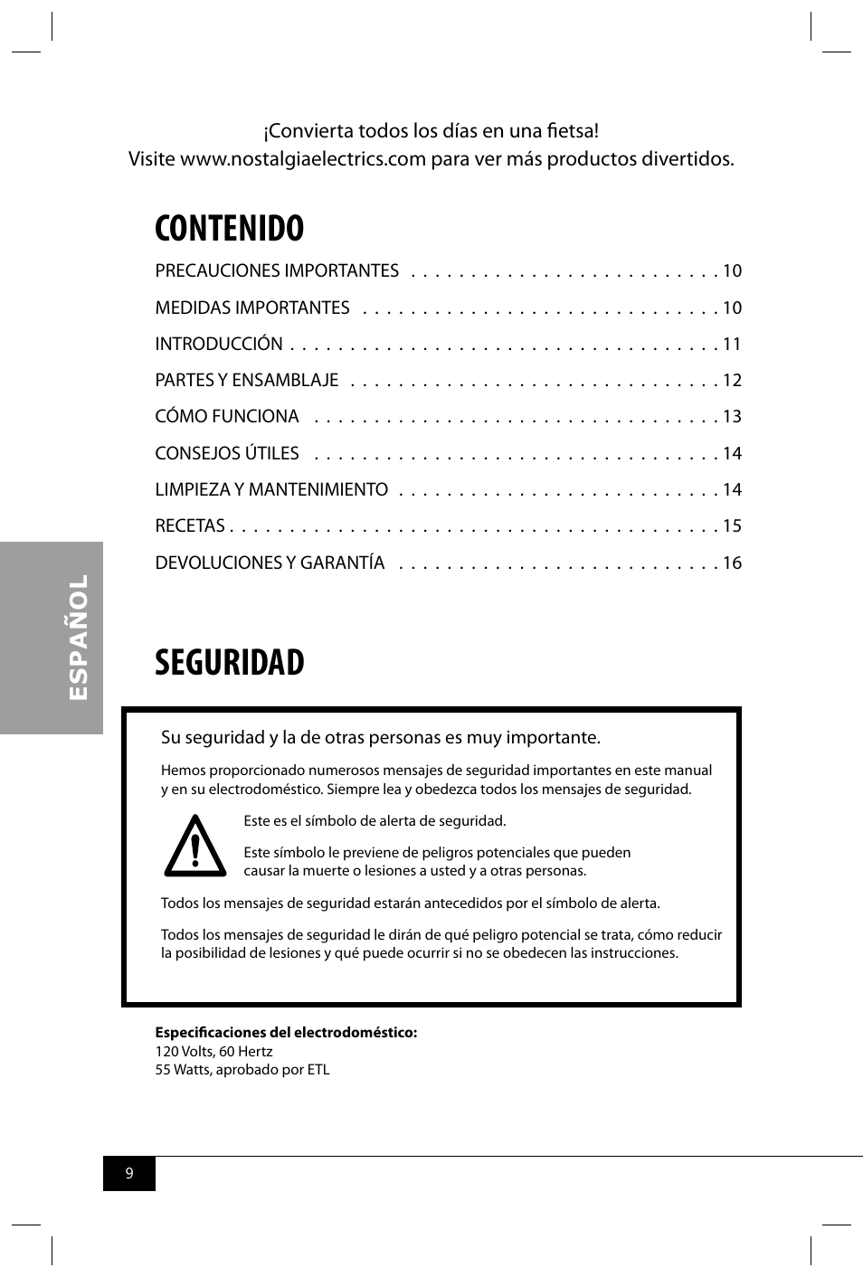 Nostalgia Electrics ISM800 User Manual | Page 11 / 26