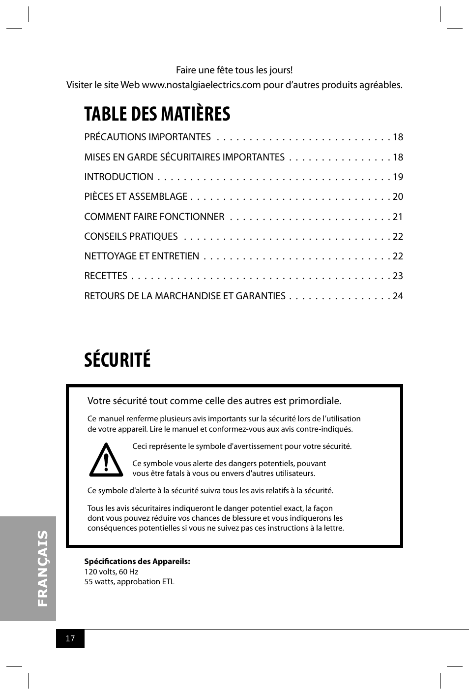 Nostalgia Electrics ISM800 User Manual | Page 19 / 26