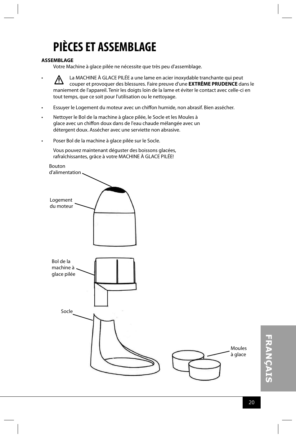 Pièces et assemblage | Nostalgia Electrics ISM800 User Manual | Page 22 / 26