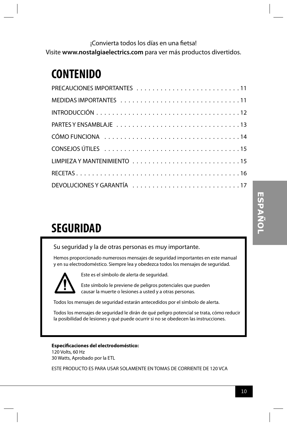 Nostalgia Electrics SCM502 User Manual | Page 12 / 28