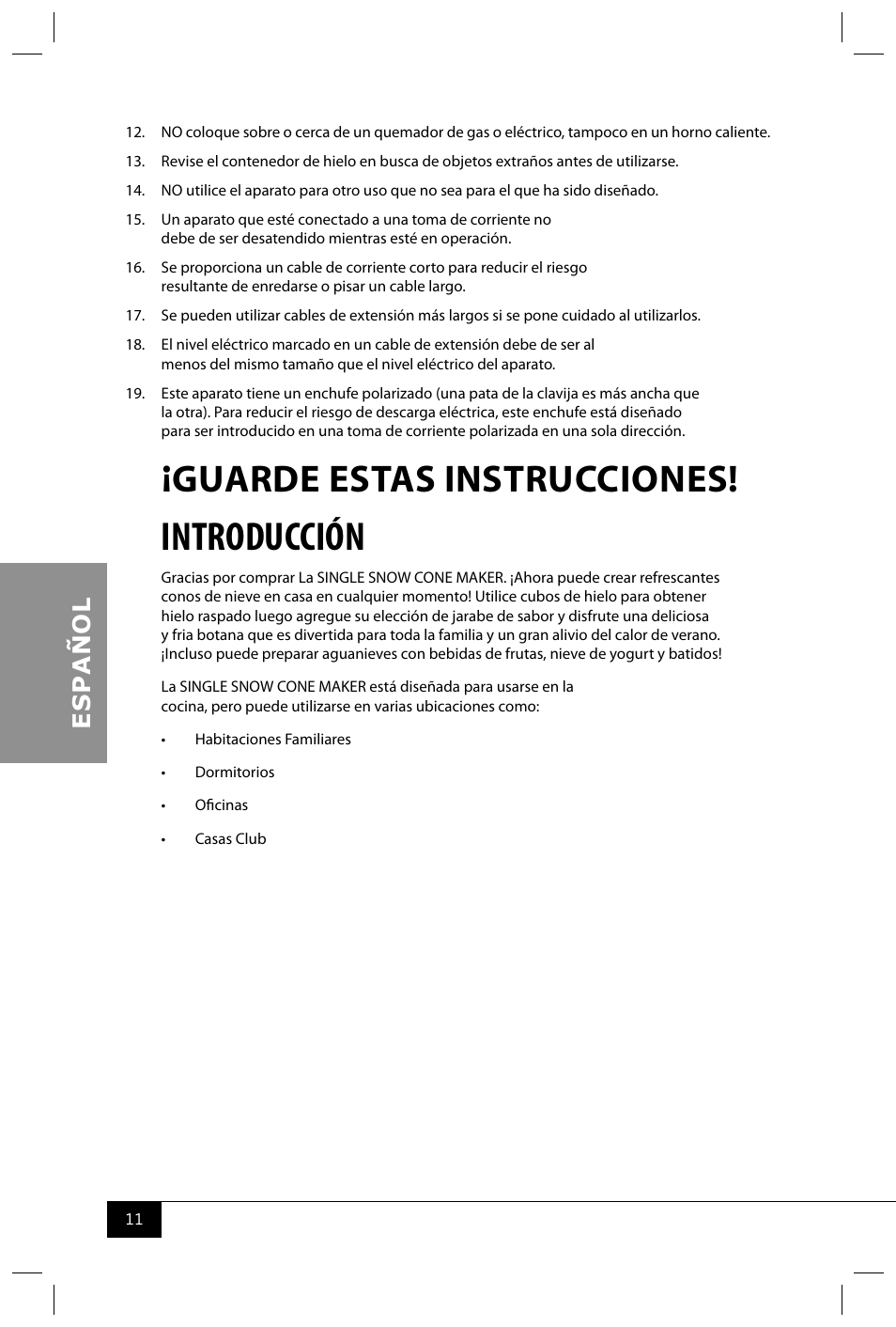 Introducción, Guarde estas instrucciones | Nostalgia Electrics RSM702 User Manual | Page 13 / 24