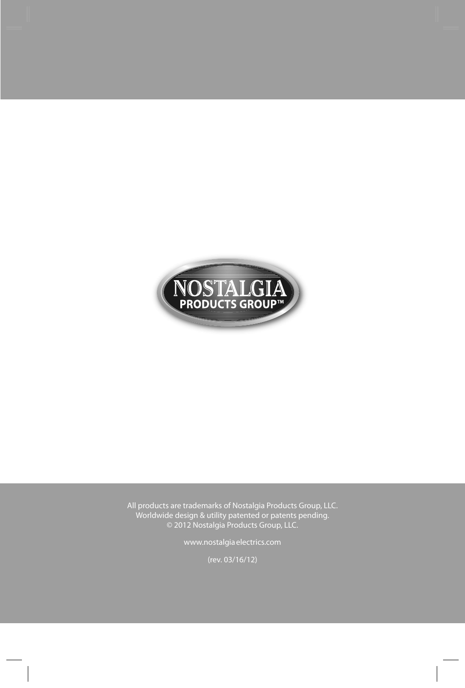 Nostalgia Electrics RSM602 User Manual | 28 pages