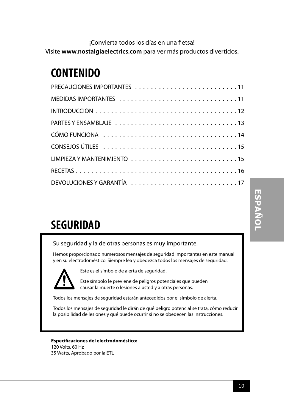 Nostalgia Electrics RSM602 User Manual | Page 12 / 28