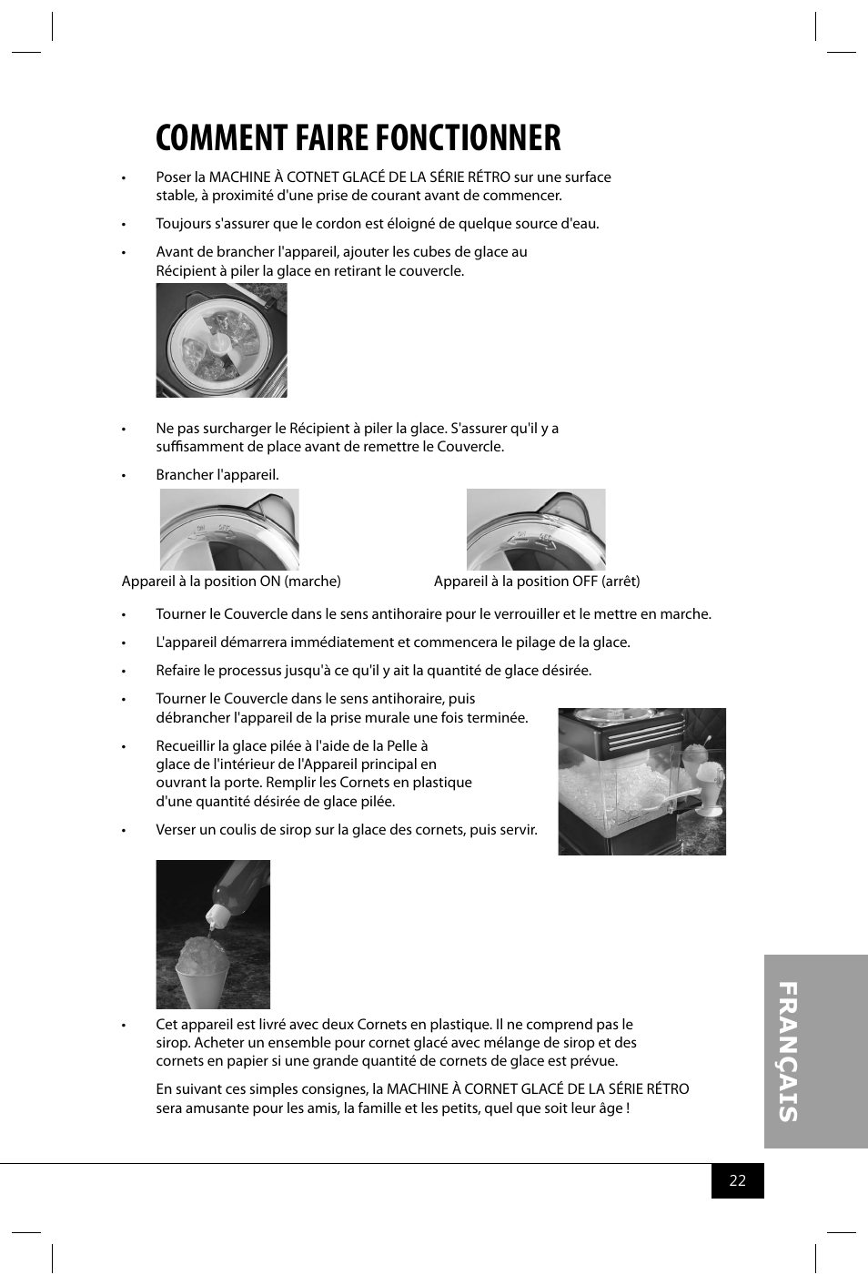 Comment faire fonctionner | Nostalgia Electrics RSM602 User Manual | Page 24 / 28
