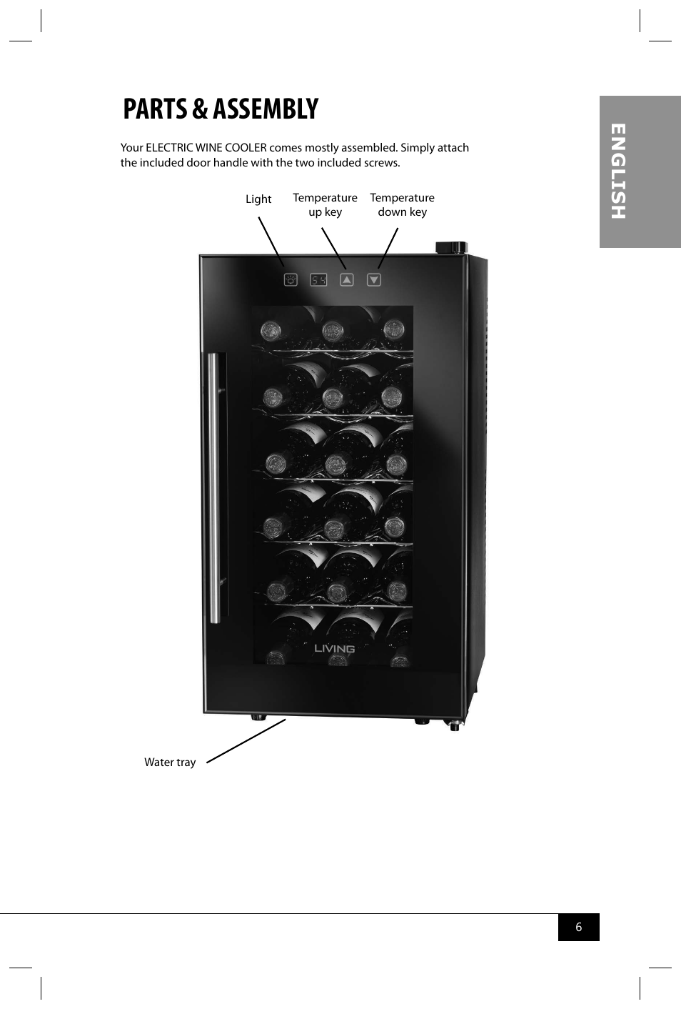 Parts & assembly, En g li s h | Nostalgia Electrics EWC018BLK User Manual | Page 8 / 12