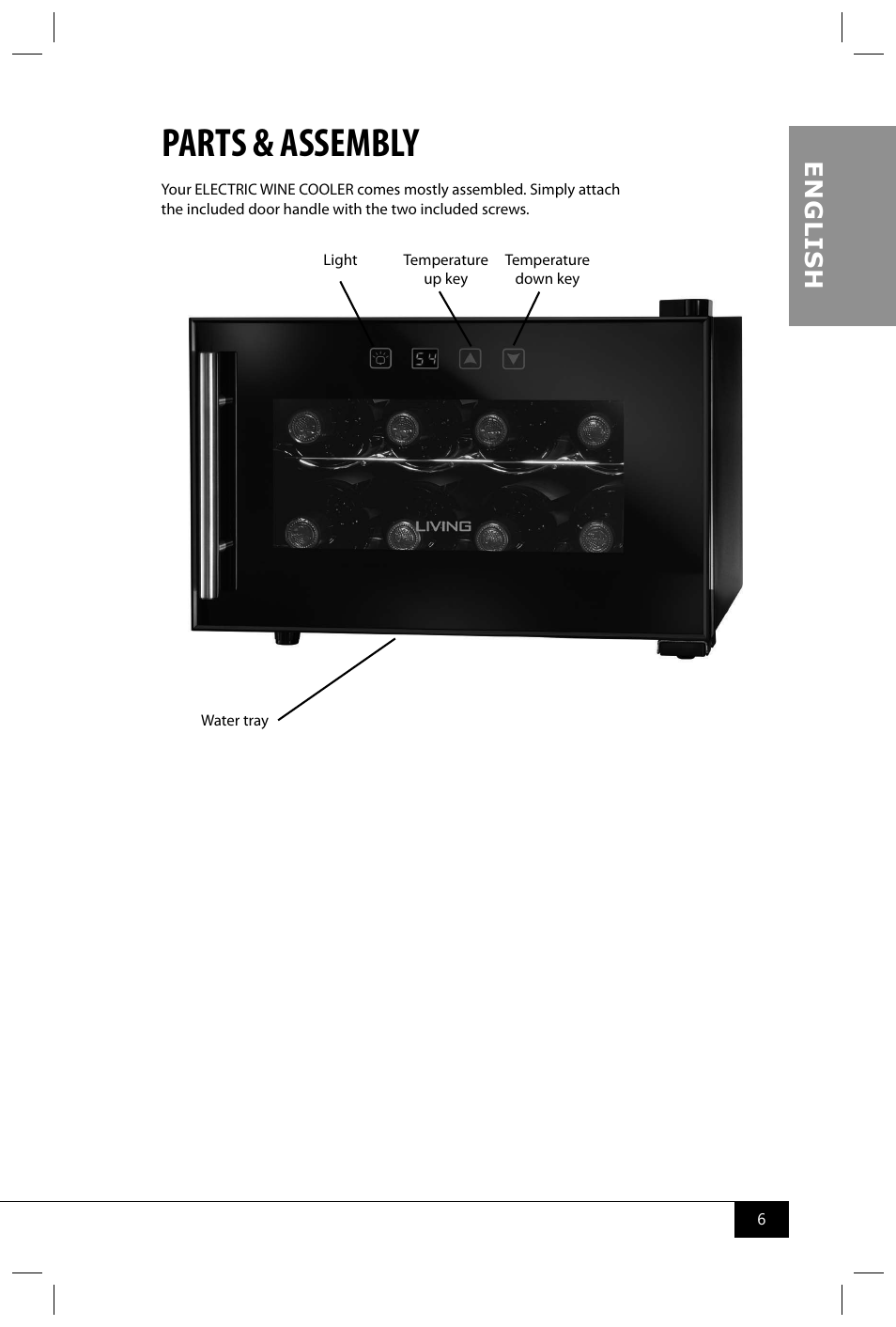 Parts & assembly, En g li s h | Nostalgia Electrics EWC008BLK User Manual | Page 8 / 12