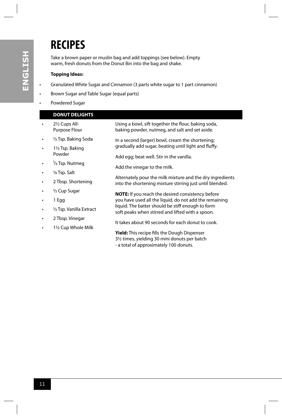 Recipes, En g li s h | Nostalgia Electrics MDF200 User Manual | Page 13 / 42