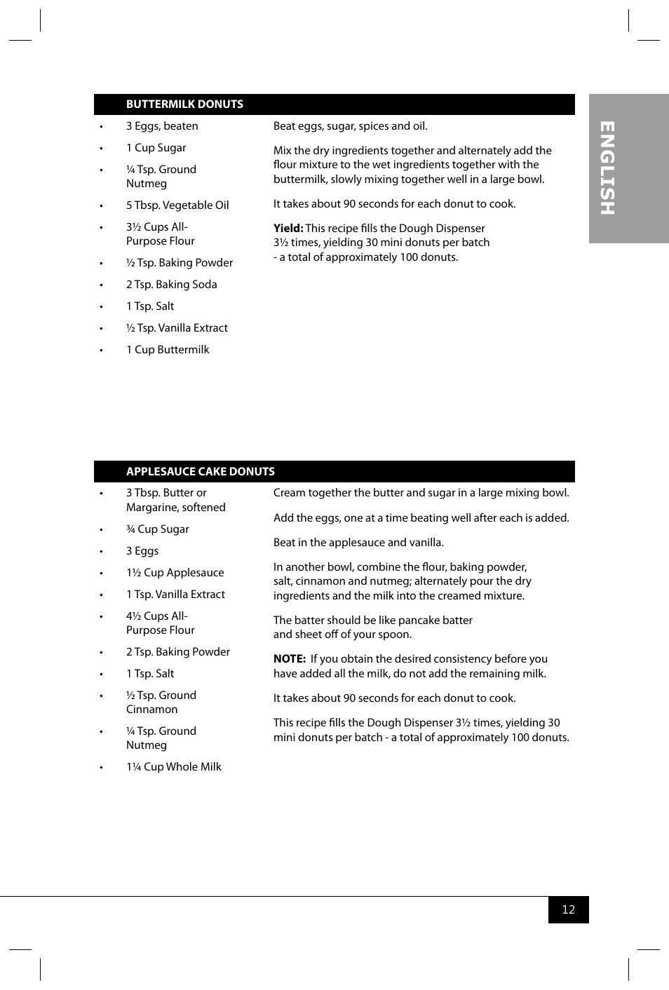 En g li s h | Nostalgia Electrics MDF200 User Manual | Page 14 / 42