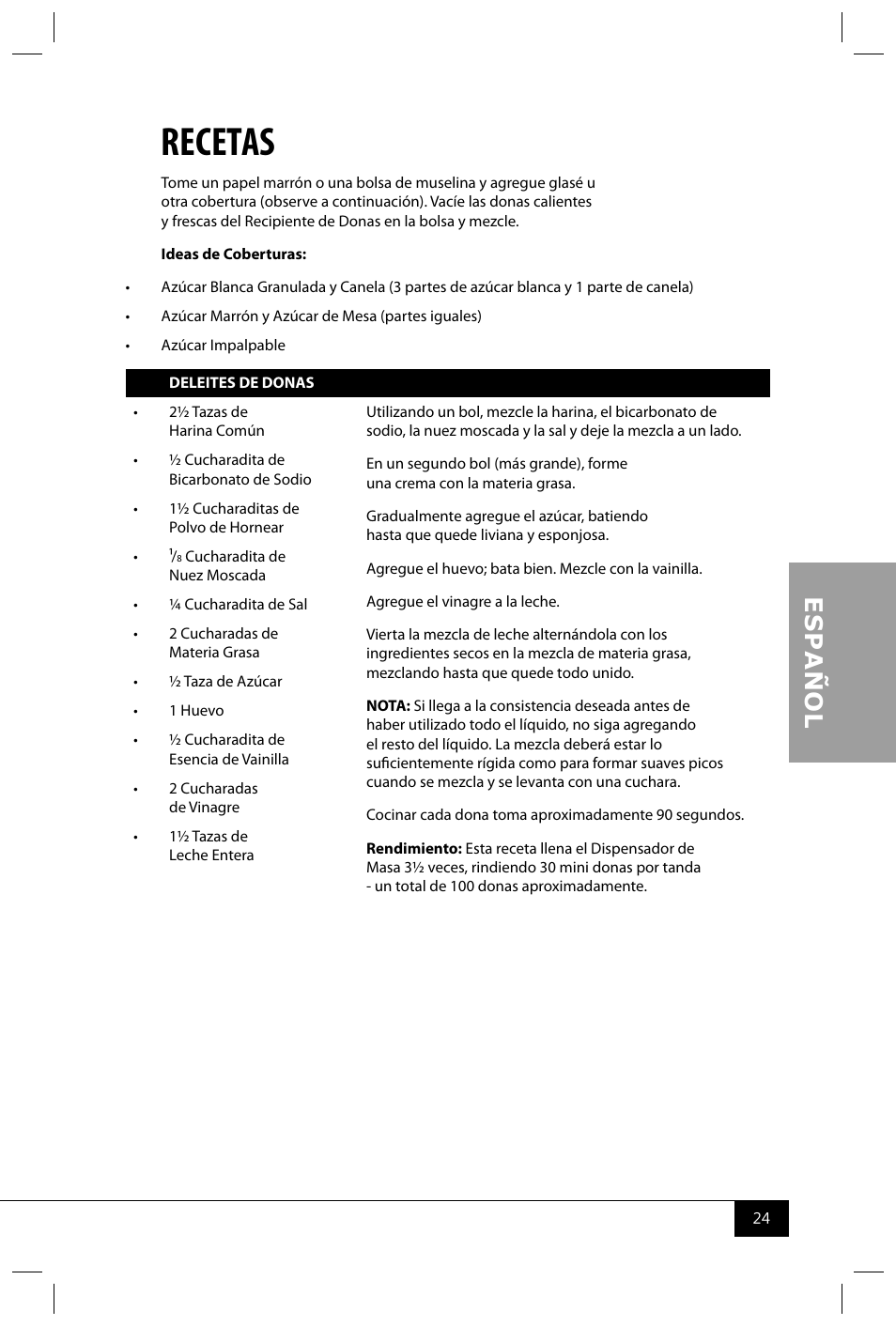 Recetas | Nostalgia Electrics MDF200 User Manual | Page 26 / 42