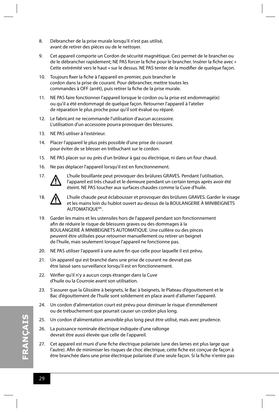 Nostalgia Electrics MDF200 User Manual | Page 31 / 42