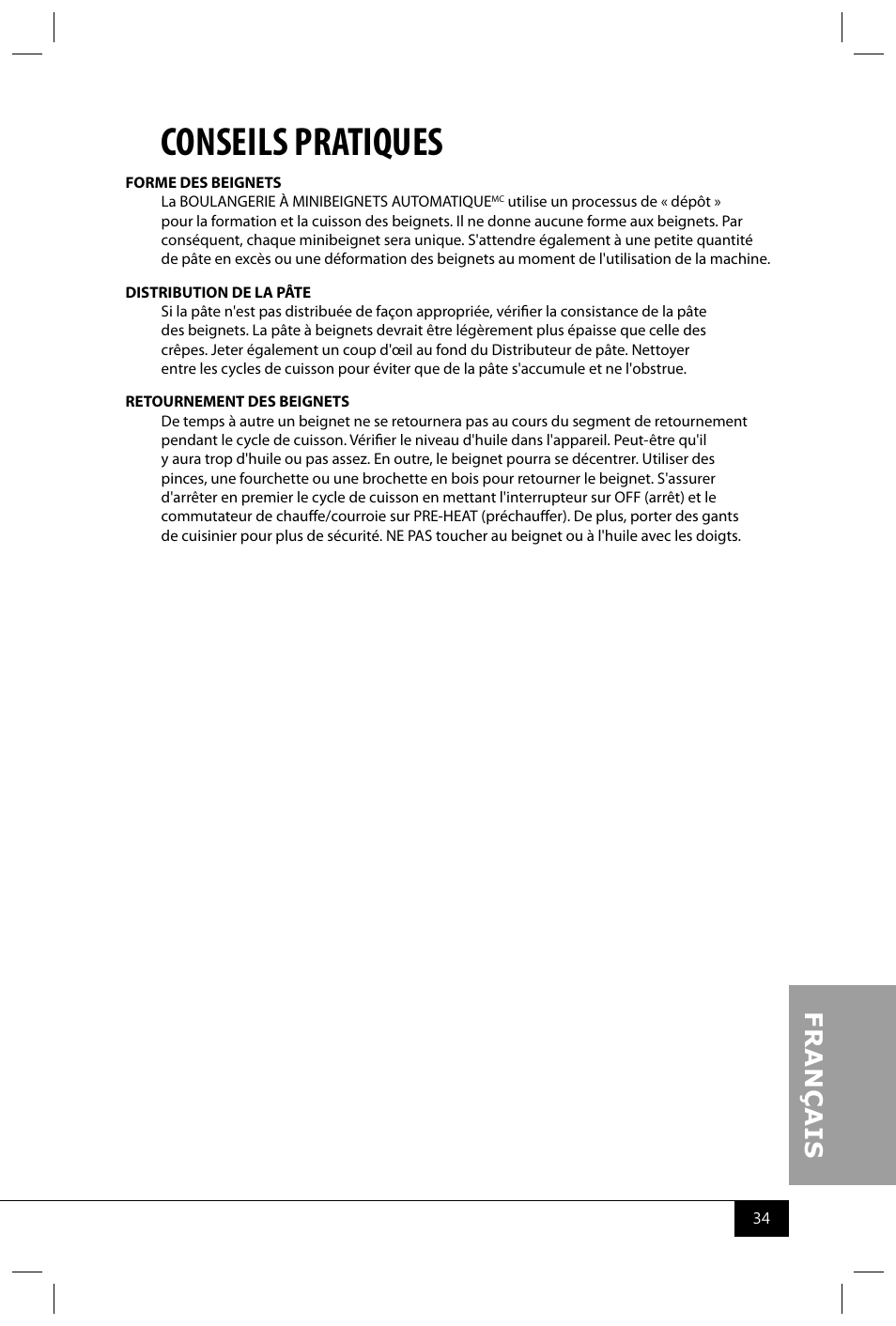 Conseils pratiques | Nostalgia Electrics MDF200 User Manual | Page 36 / 42