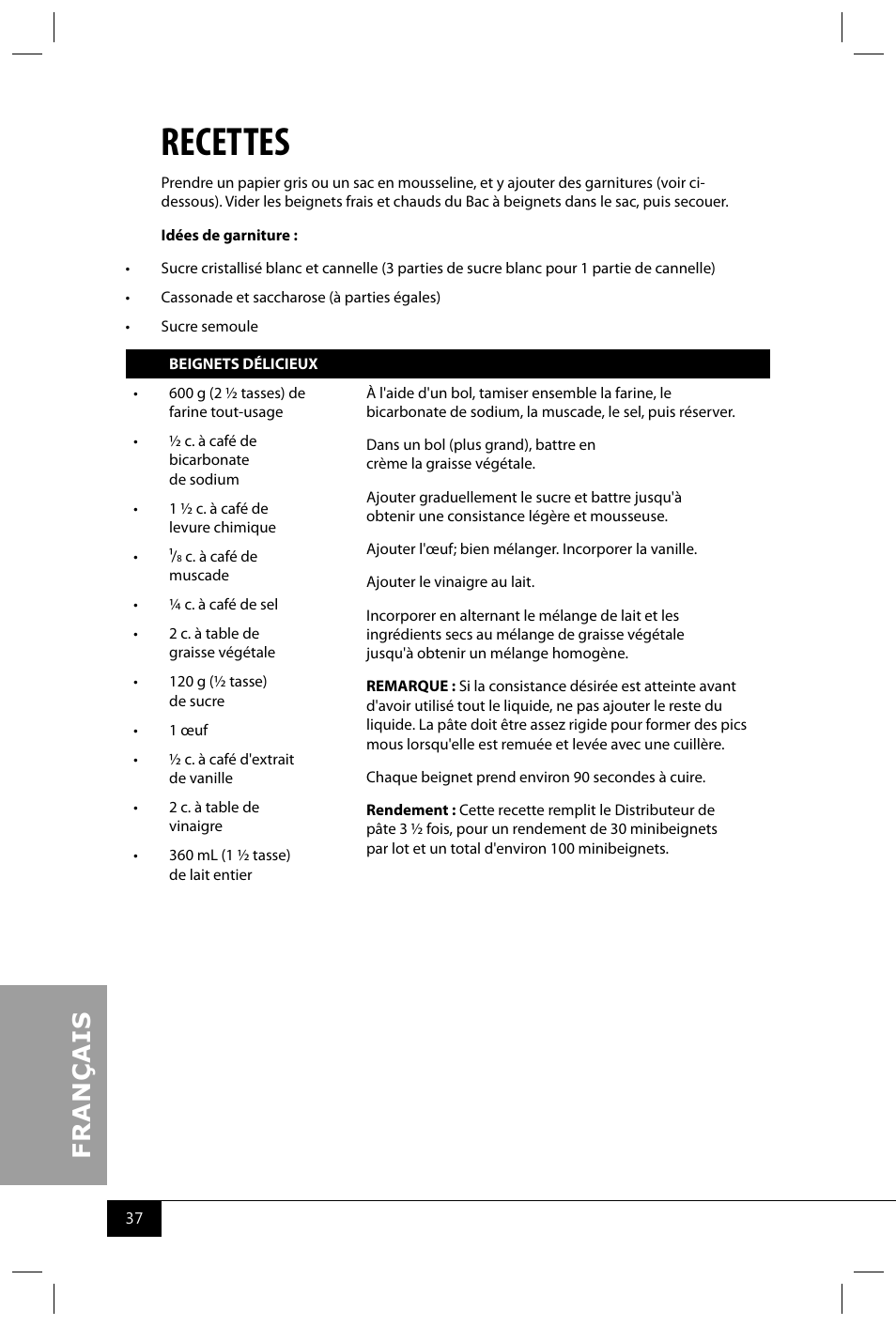 Recettes | Nostalgia Electrics MDF200 User Manual | Page 39 / 42