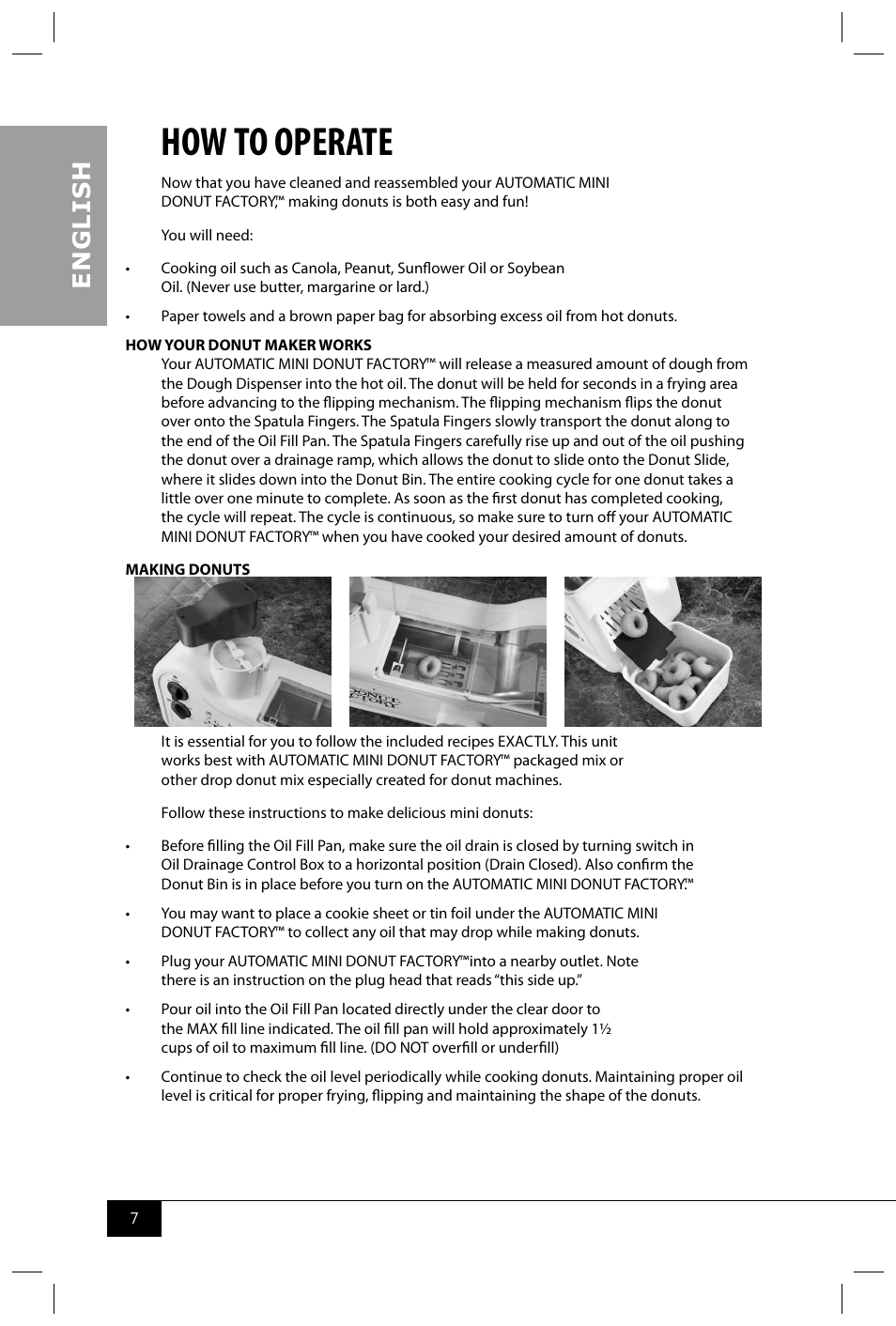 How to operate, En g li s h | Nostalgia Electrics MDF200 User Manual | Page 9 / 42