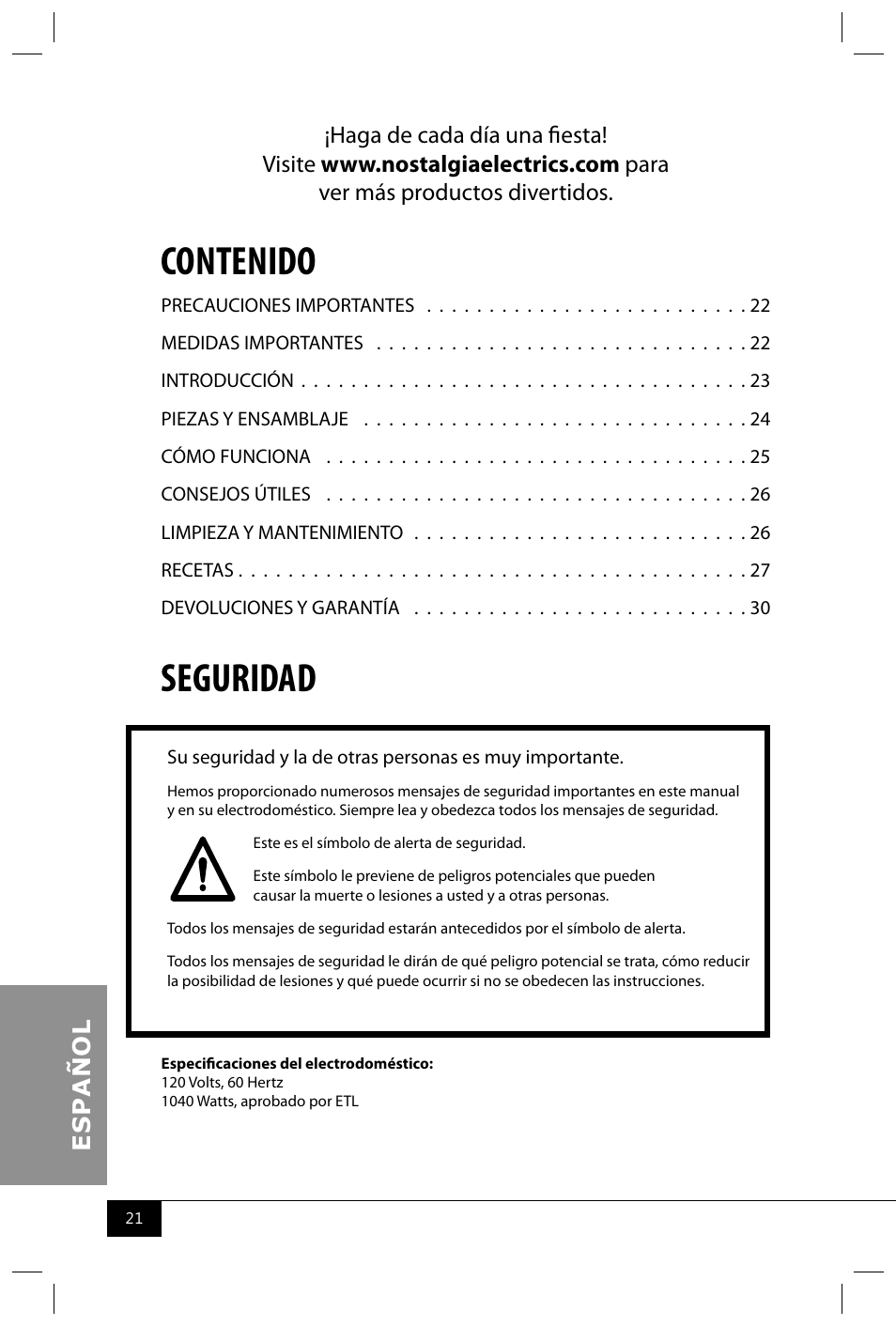 Nostalgia Electrics APH200 SERIES User Manual | Page 23 / 32