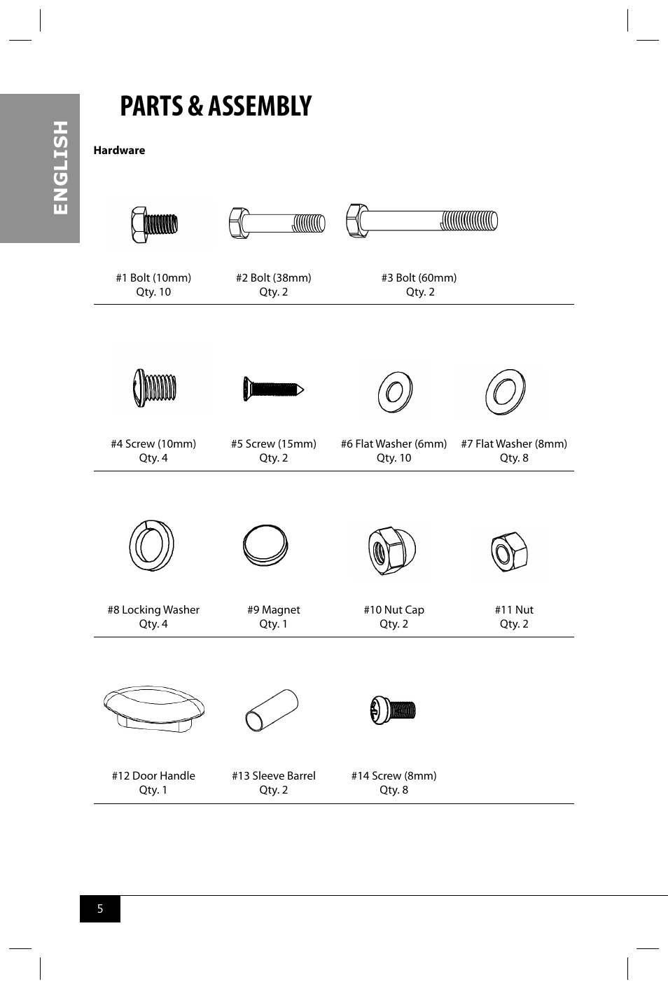 Parts & assembly, En g li s h | Nostalgia Electrics CCP310B User Manual | Page 7 / 17