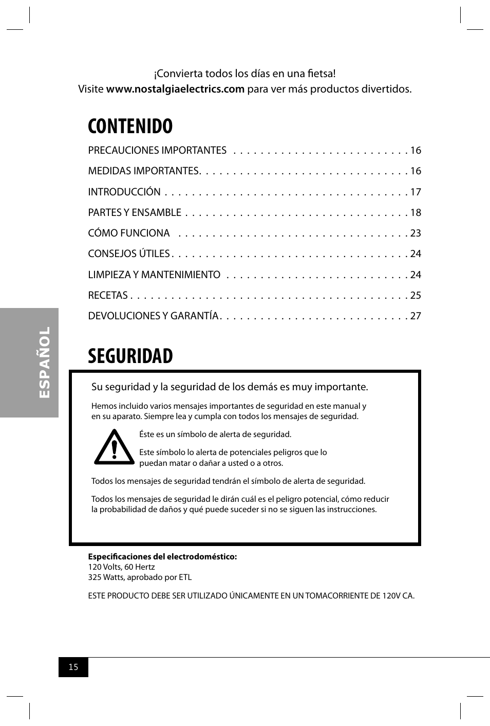 Nostalgia Electrics CCP399 User Manual | Page 17 / 42