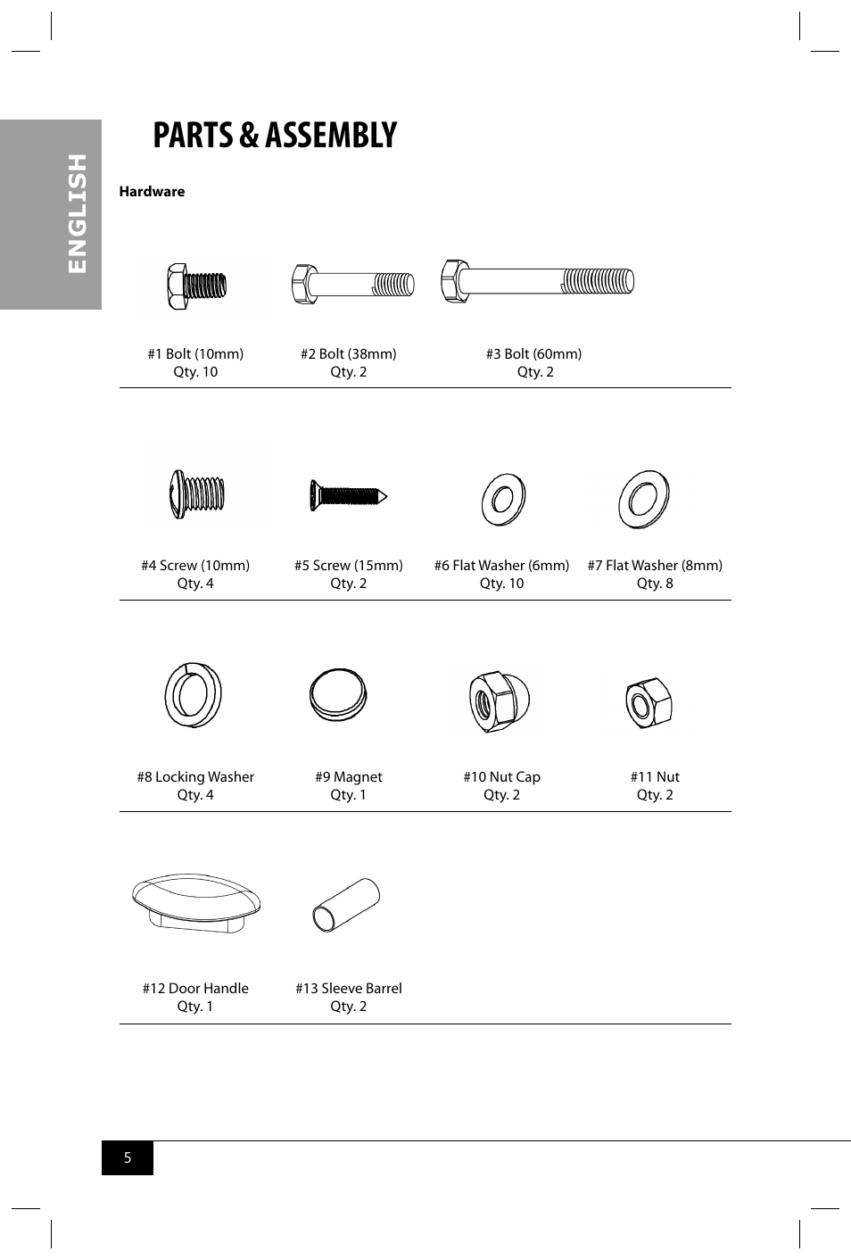 Parts & assembly, En g li s h | Nostalgia Electrics CCP399 User Manual | Page 7 / 42