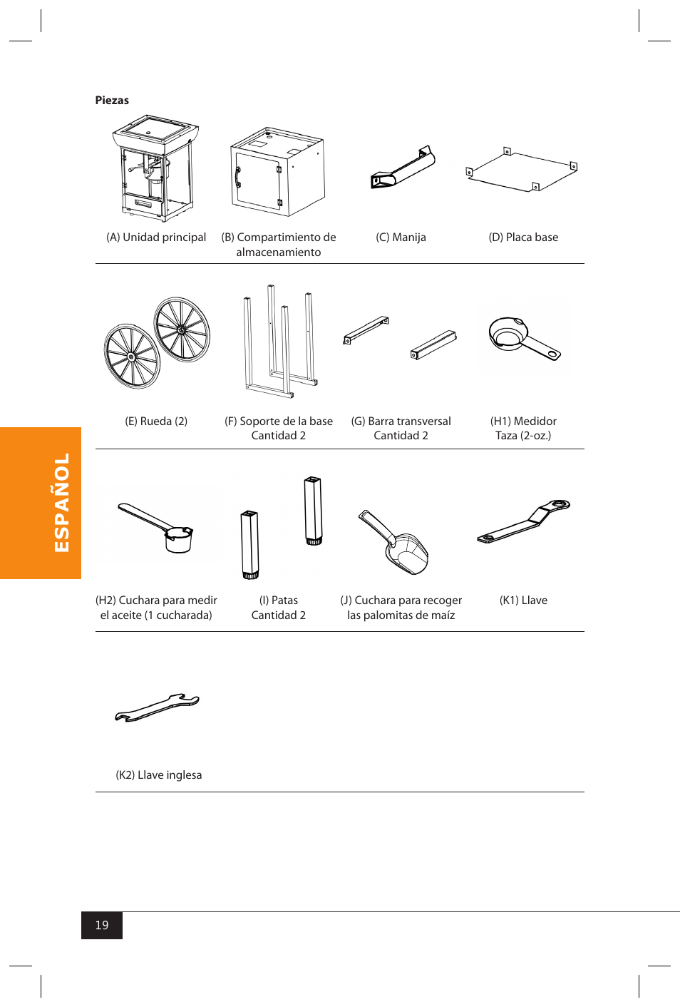 G)wheel (m)popcorn scoop | Nostalgia Electrics CCP399COKE User Manual | Page 21 / 42