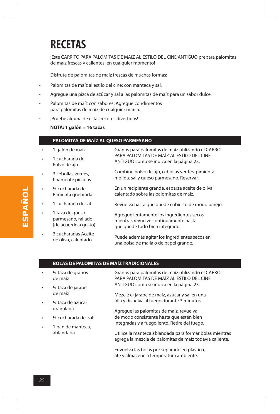 Recetas | Nostalgia Electrics CCP399COKE User Manual | Page 27 / 42