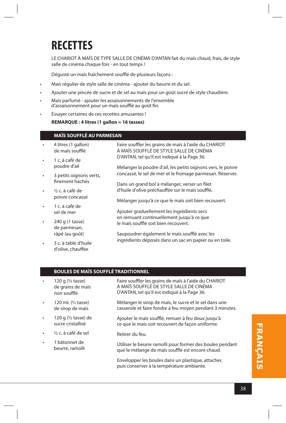 Recettes | Nostalgia Electrics CCP399COKE User Manual | Page 40 / 42