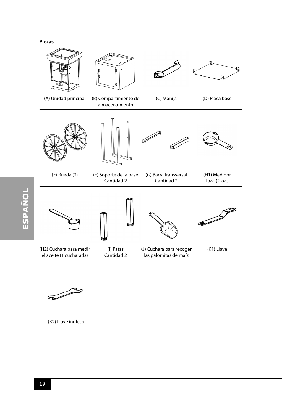 G)wheel (m)popcorn scoop | Nostalgia Electrics CCP400 User Manual | Page 21 / 42