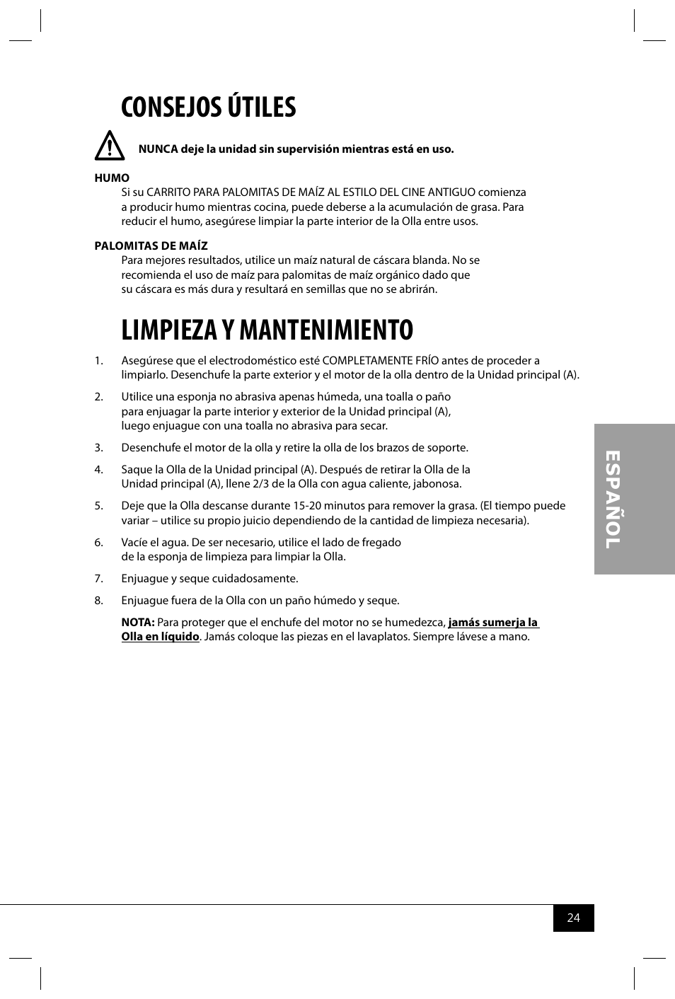 Consejos útiles, Limpieza y mantenimiento | Nostalgia Electrics CCP400 User Manual | Page 26 / 42