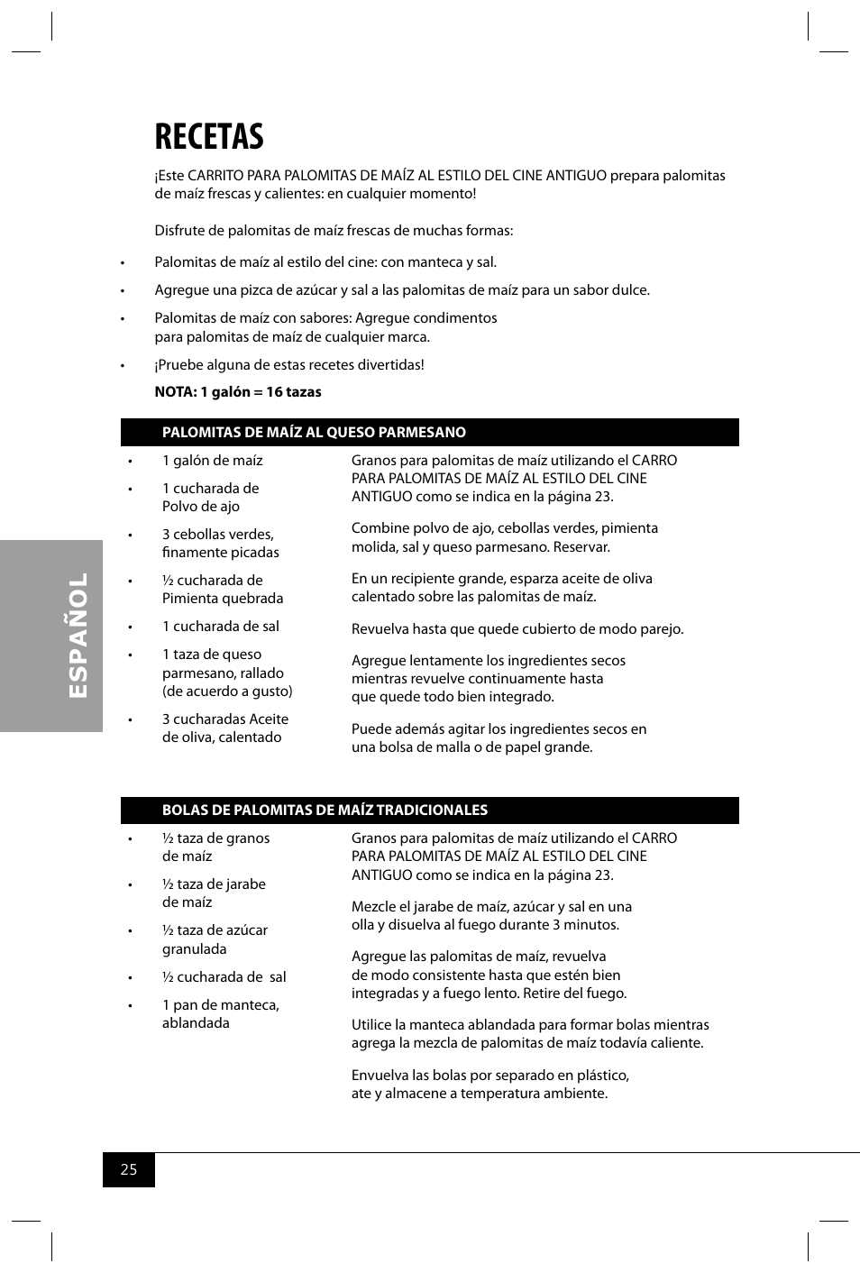 Recetas | Nostalgia Electrics CCP400 User Manual | Page 27 / 42