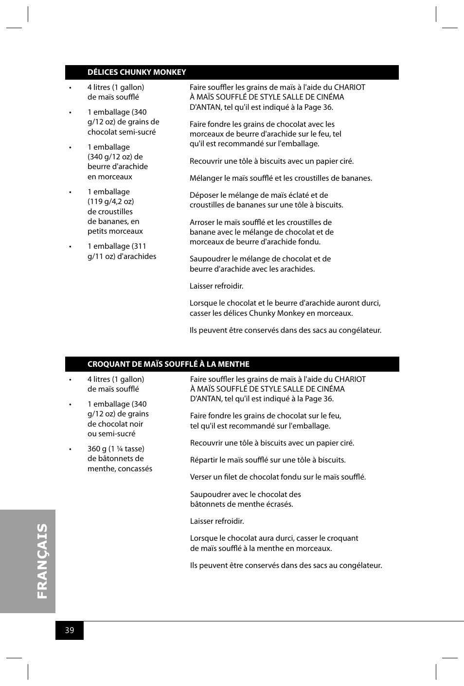 Nostalgia Electrics CCP400 User Manual | Page 41 / 42
