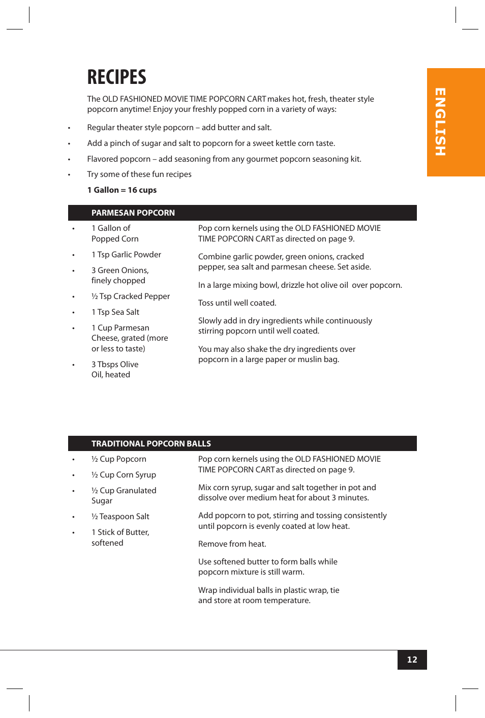 Recipes, En g li s h | Nostalgia Electrics CCP510 User Manual | Page 14 / 44