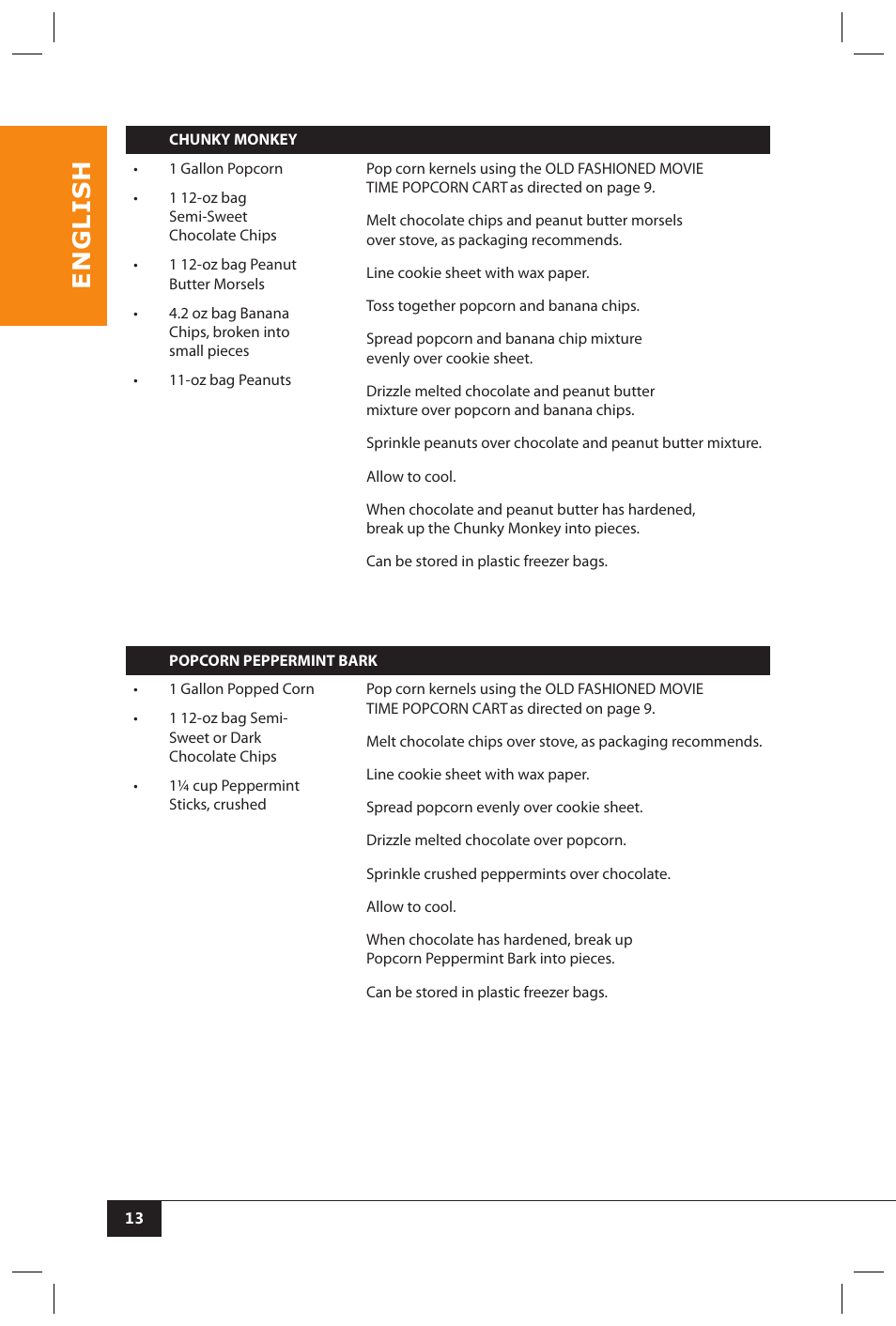 En g li s h | Nostalgia Electrics CCP510 User Manual | Page 15 / 44