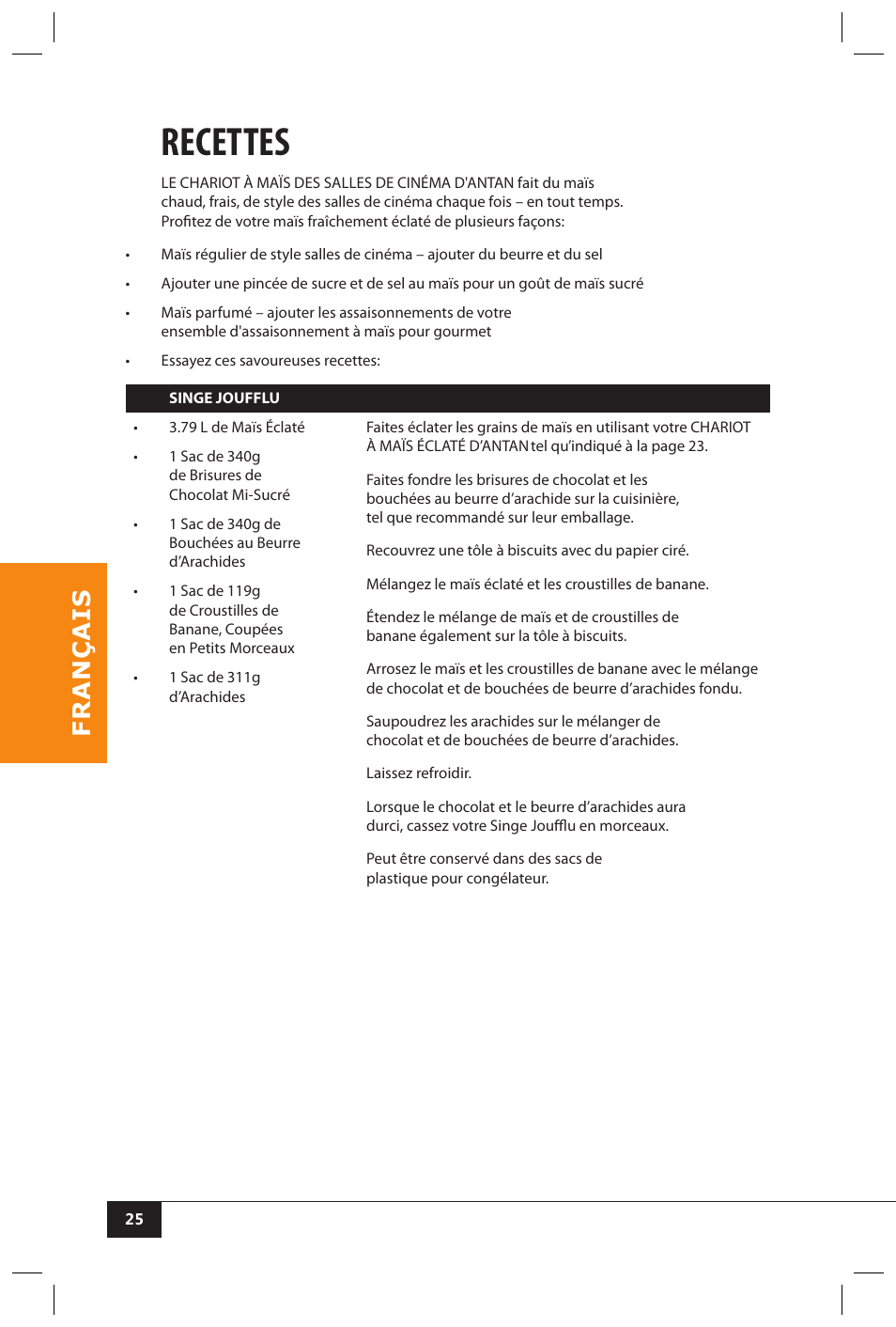 Recettes | Nostalgia Electrics CCP510 User Manual | Page 27 / 44